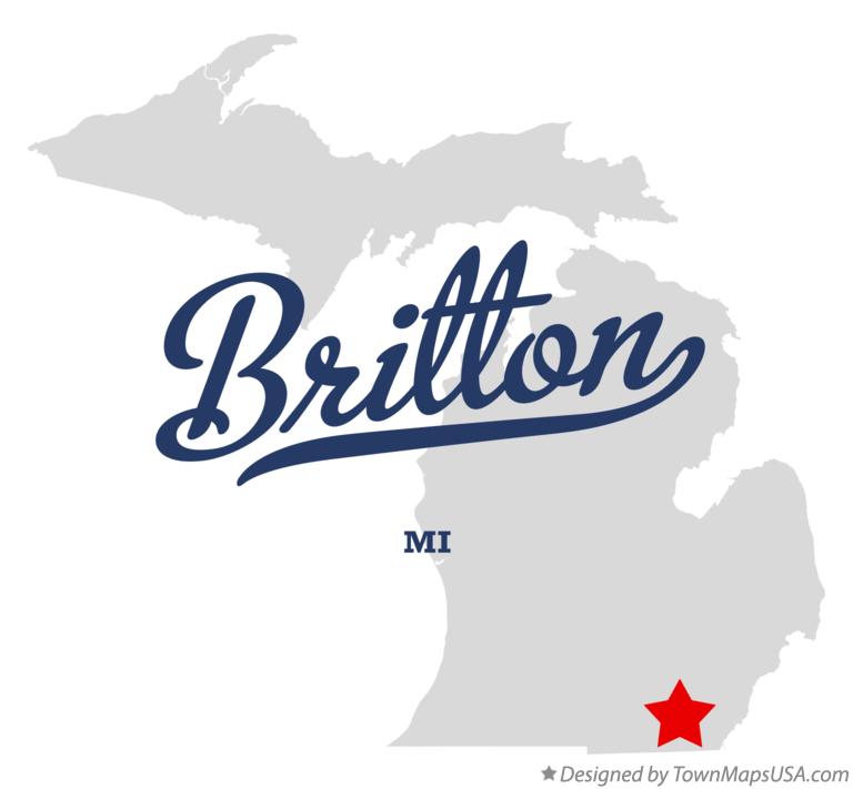 Map of Britton Michigan MI
