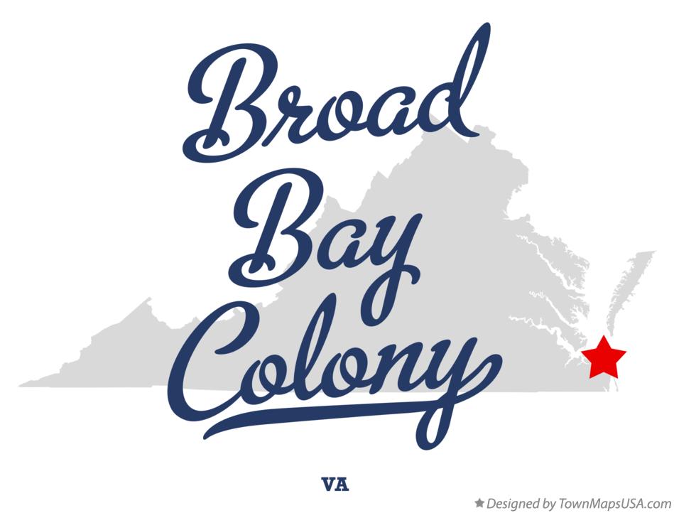 Map of Broad Bay Colony Virginia VA
