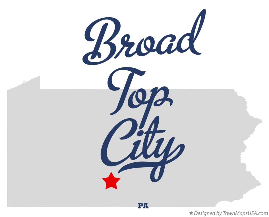 Map of Broad Top City Pennsylvania PA