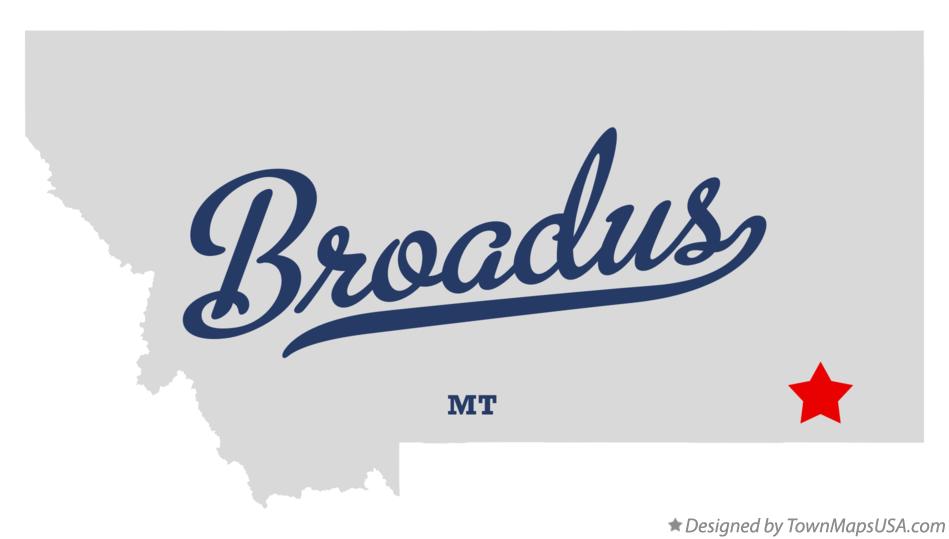 Map of Broadus Montana MT