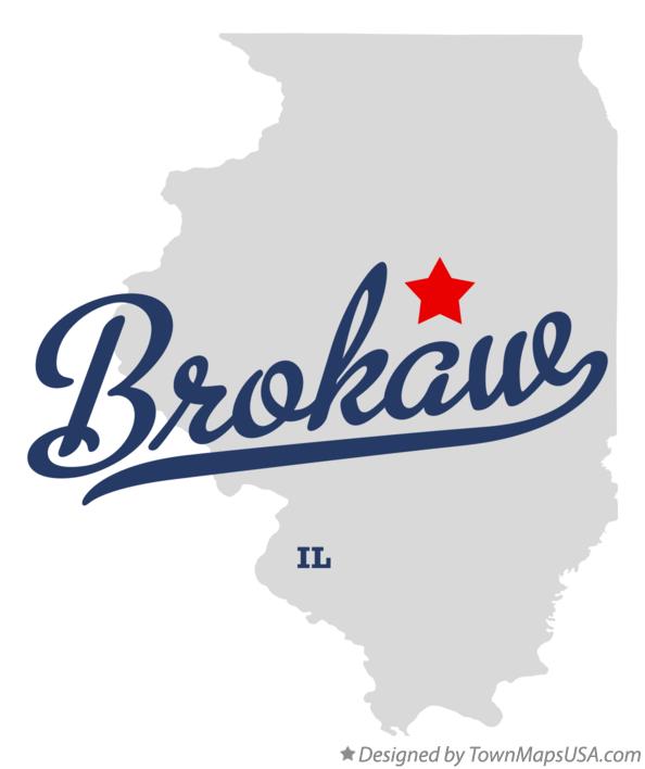 Map of Brokaw Illinois IL