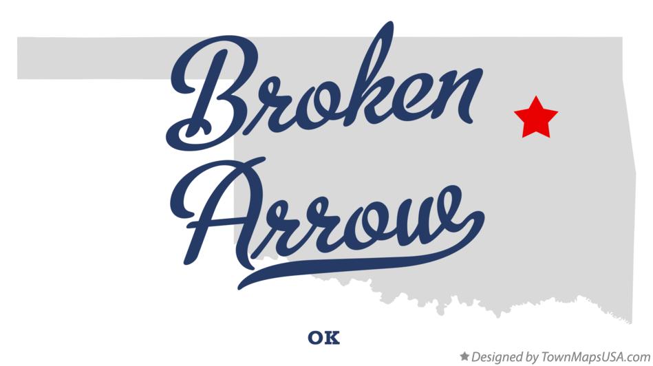 Map of Broken Arrow Oklahoma OK