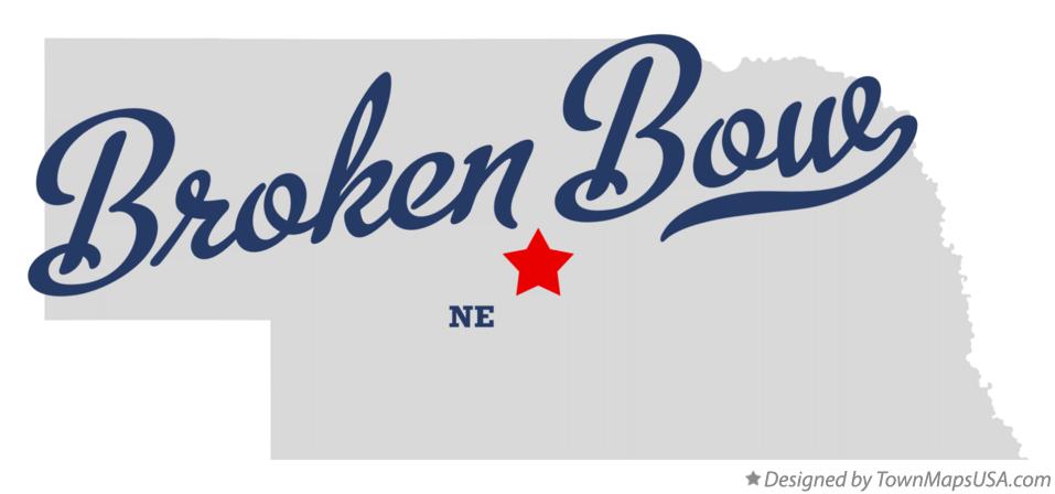 Map of Broken Bow Nebraska NE