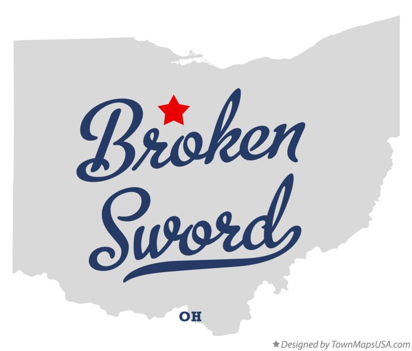 Map of Broken Sword Ohio OH