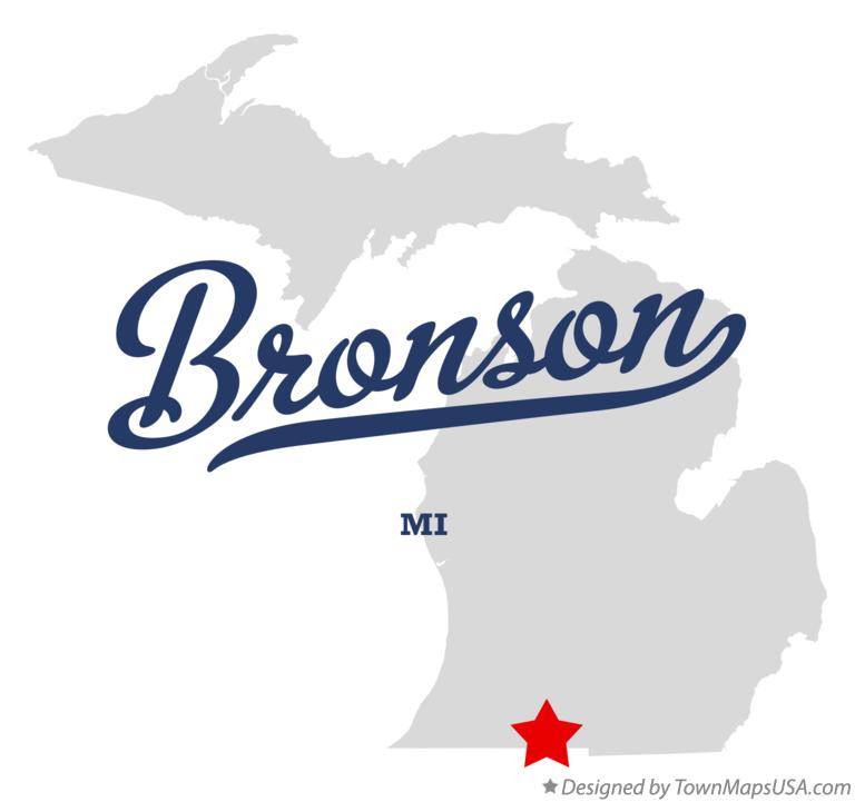 Map of Bronson Michigan MI