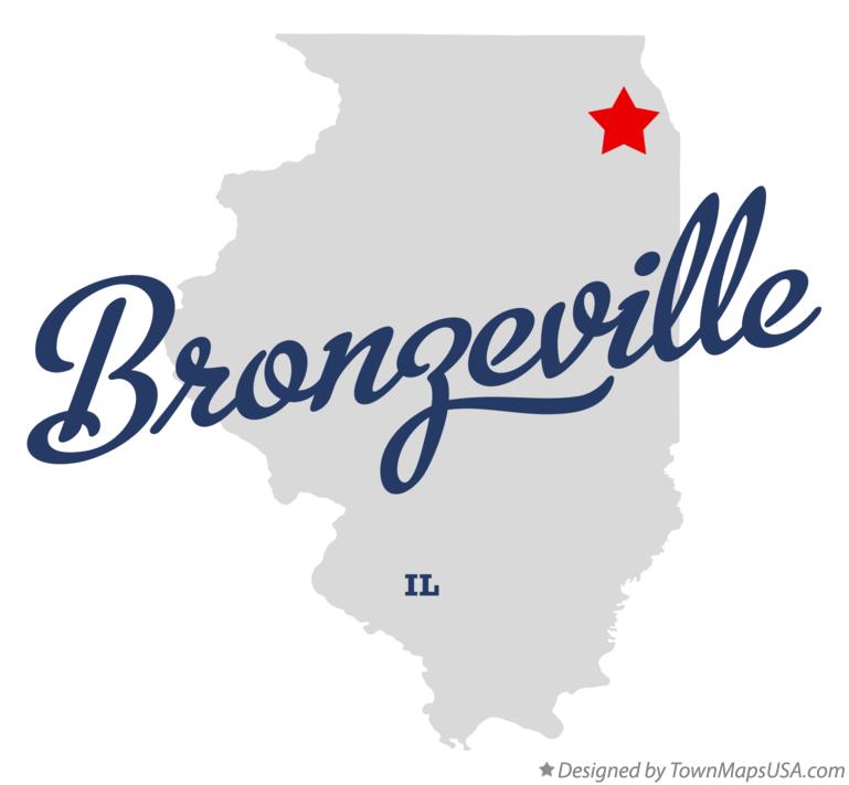 Map of Bronzeville Illinois IL