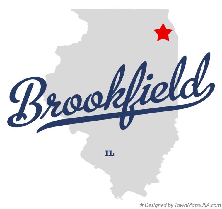Map of Brookfield Illinois IL
