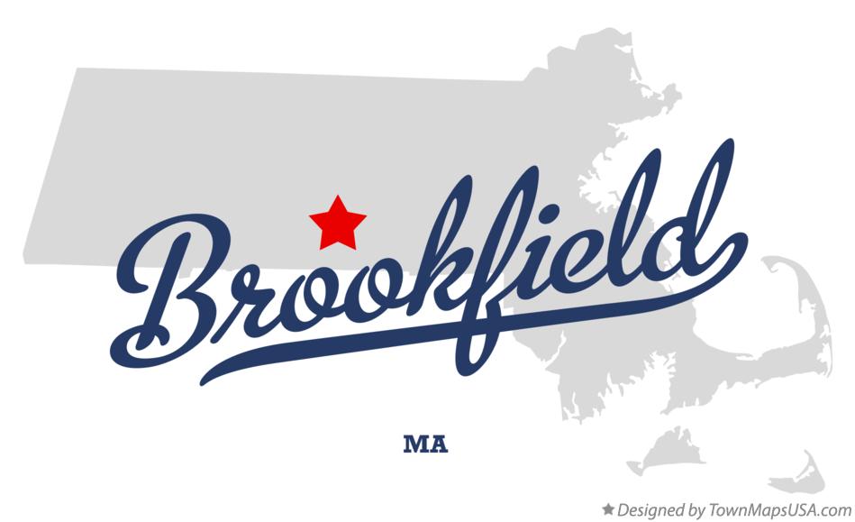 Map of Brookfield Massachusetts MA
