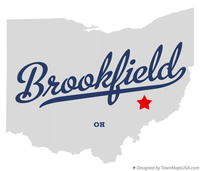 Map of Brookfield Ohio OH