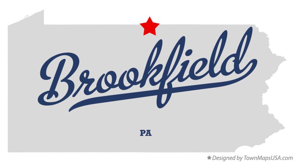 Map of Brookfield Pennsylvania PA