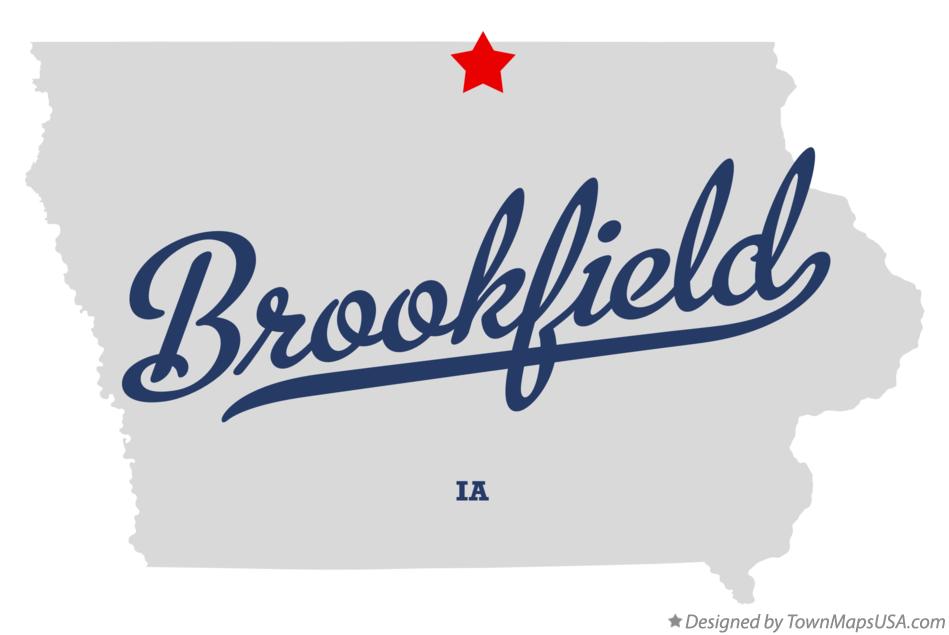 Map of Brookfield Iowa IA