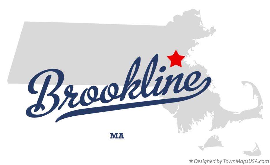 Map of Brookline Massachusetts MA