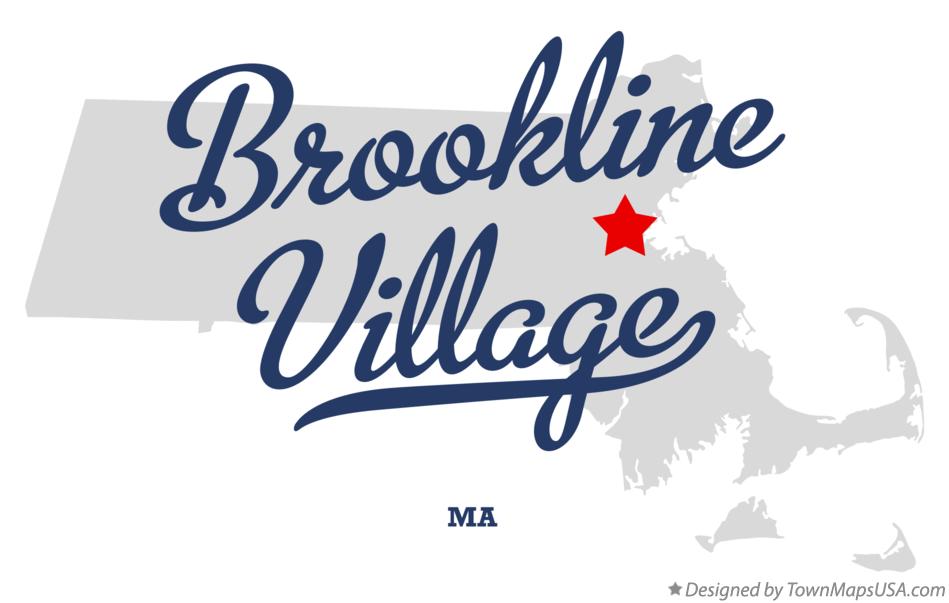 Map of Brookline Village Massachusetts MA