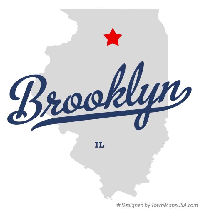Map of Brooklyn Illinois IL