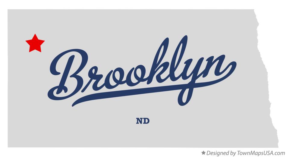 Map of Brooklyn North Dakota ND