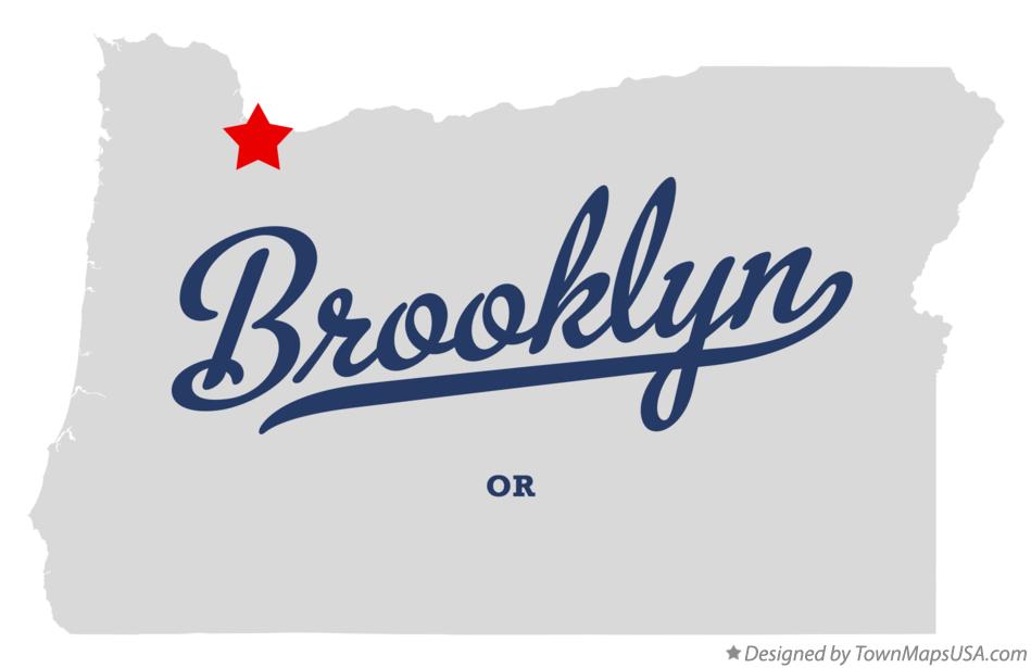 Map of Brooklyn Oregon OR