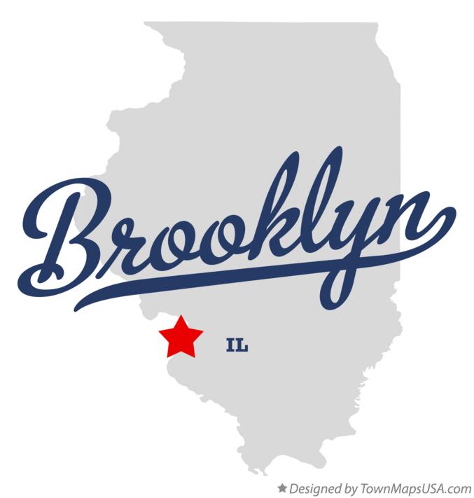 Map of Brooklyn Illinois IL