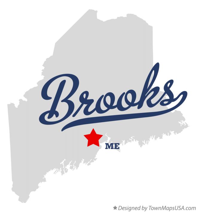 Map of Brooks Maine ME