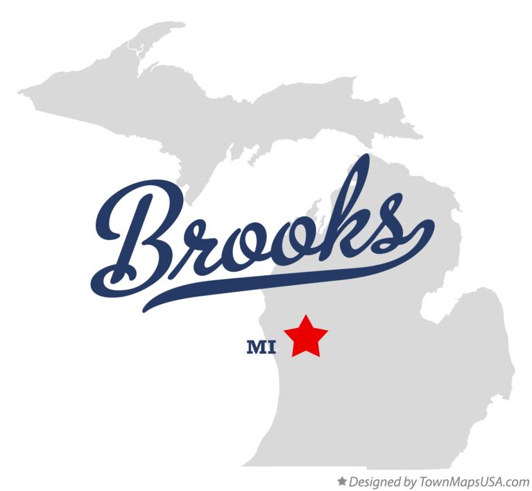 Map of Brooks Michigan MI