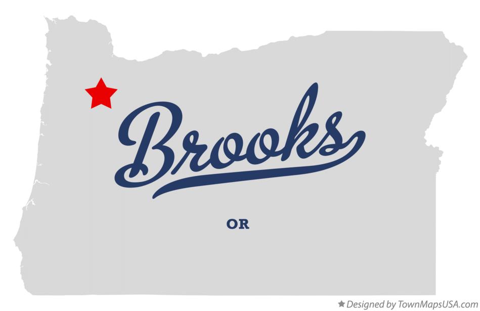 Map of Brooks Oregon OR
