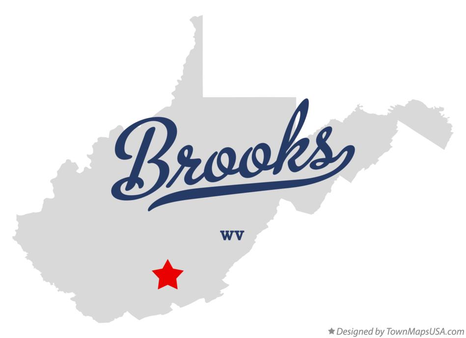 Map of Brooks West Virginia WV
