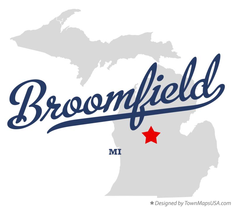 Map of Broomfield Michigan MI