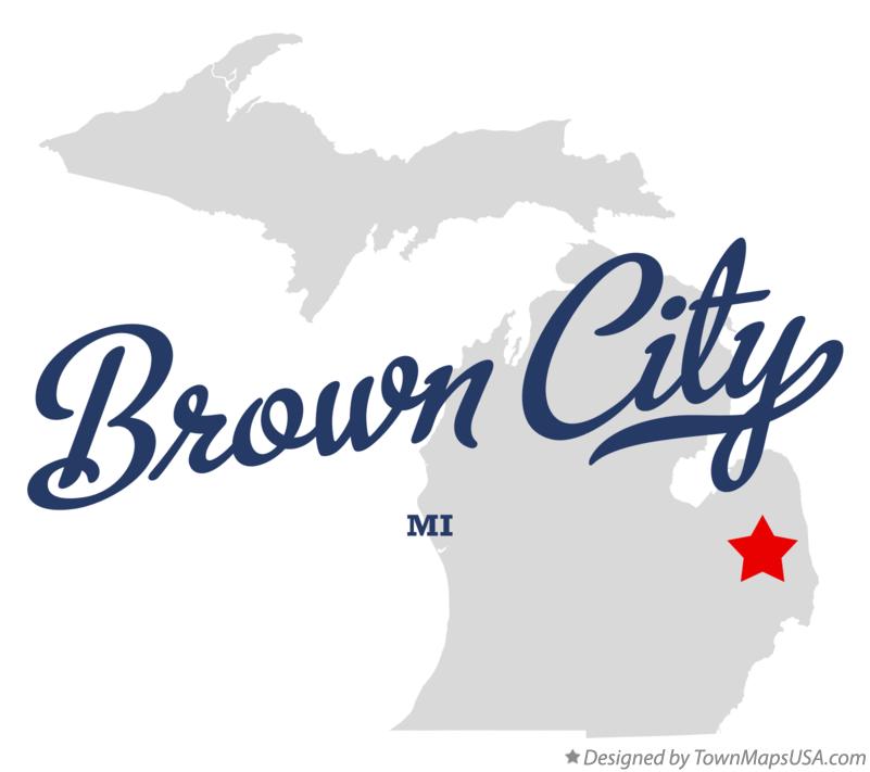 Map of Brown City Michigan MI
