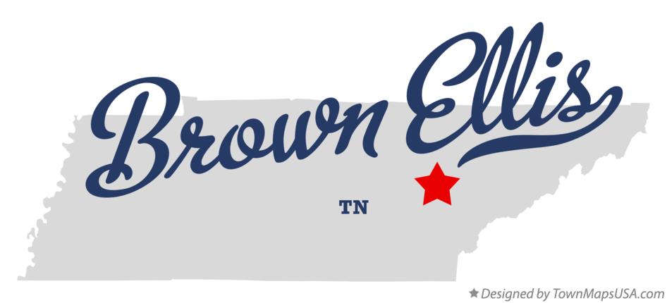 Map of Brown Ellis Tennessee TN