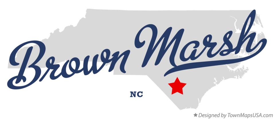 Map of Brown Marsh North Carolina NC