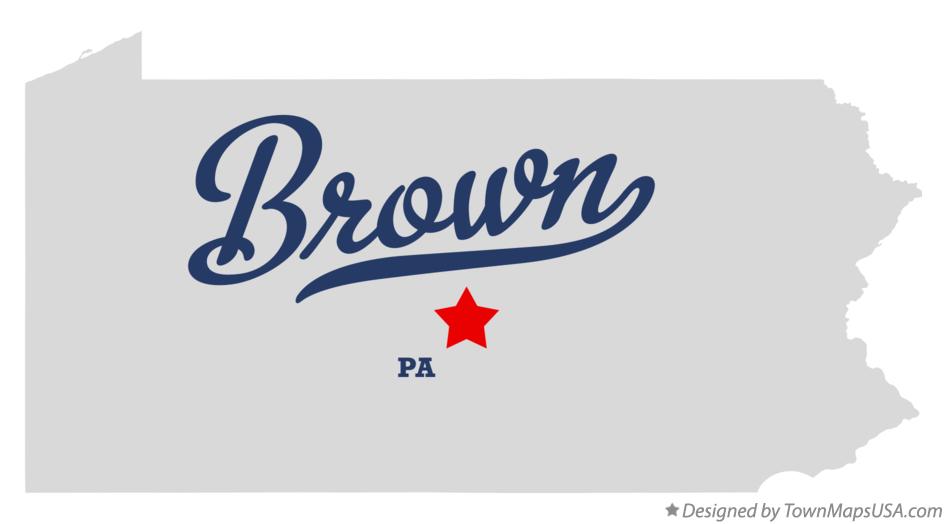 Map of Brown Pennsylvania PA