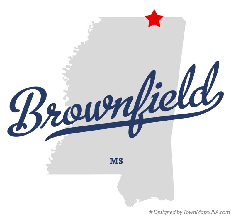 Map of Brownfield Mississippi MS