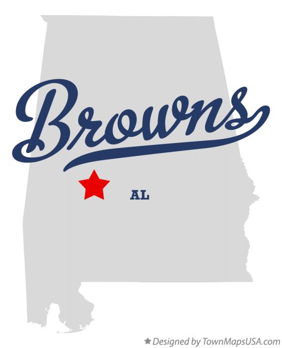 Map of Browns Alabama AL
