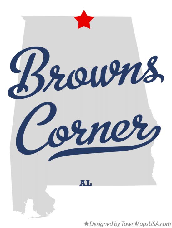 Map of Browns Corner Alabama AL