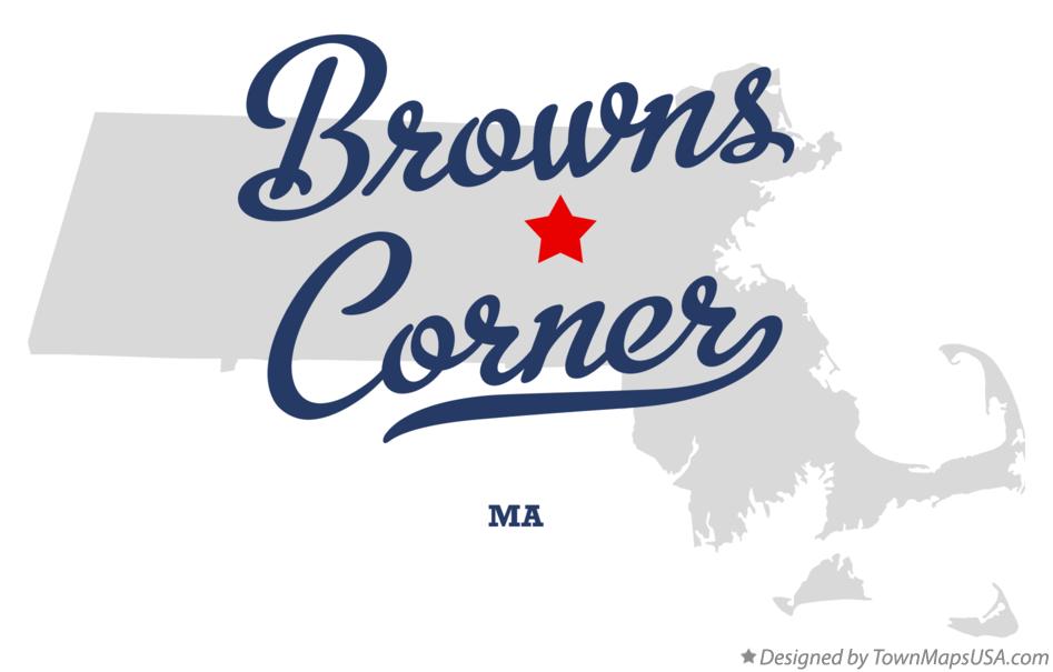 Map of Browns Corner Massachusetts MA