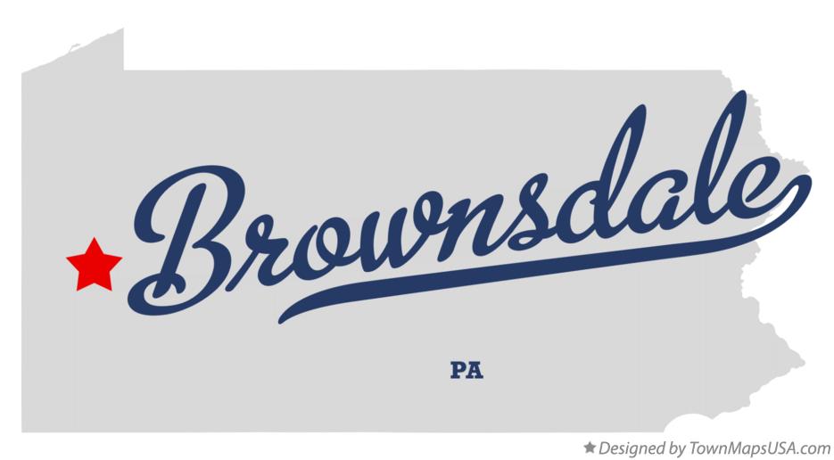 Map of Brownsdale Pennsylvania PA