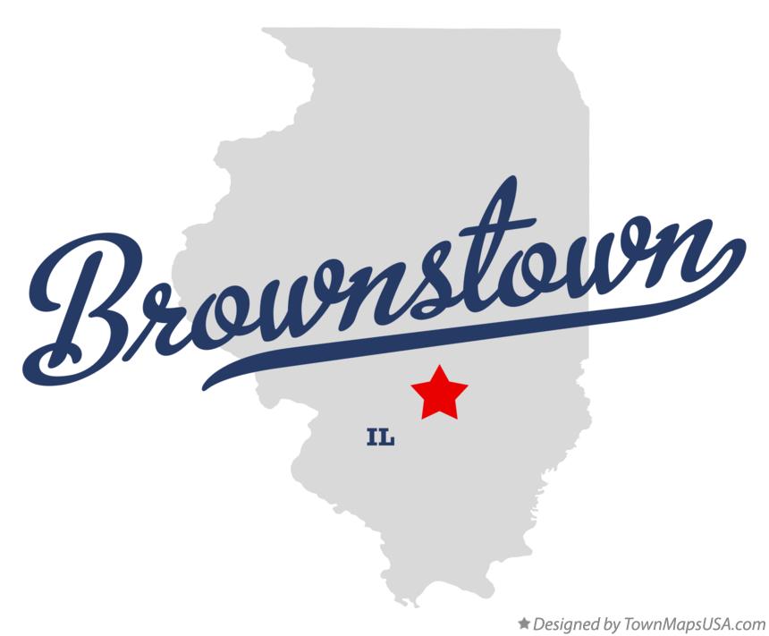 Map of Brownstown Illinois IL