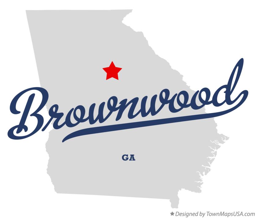 Map of Brownwood Georgia GA