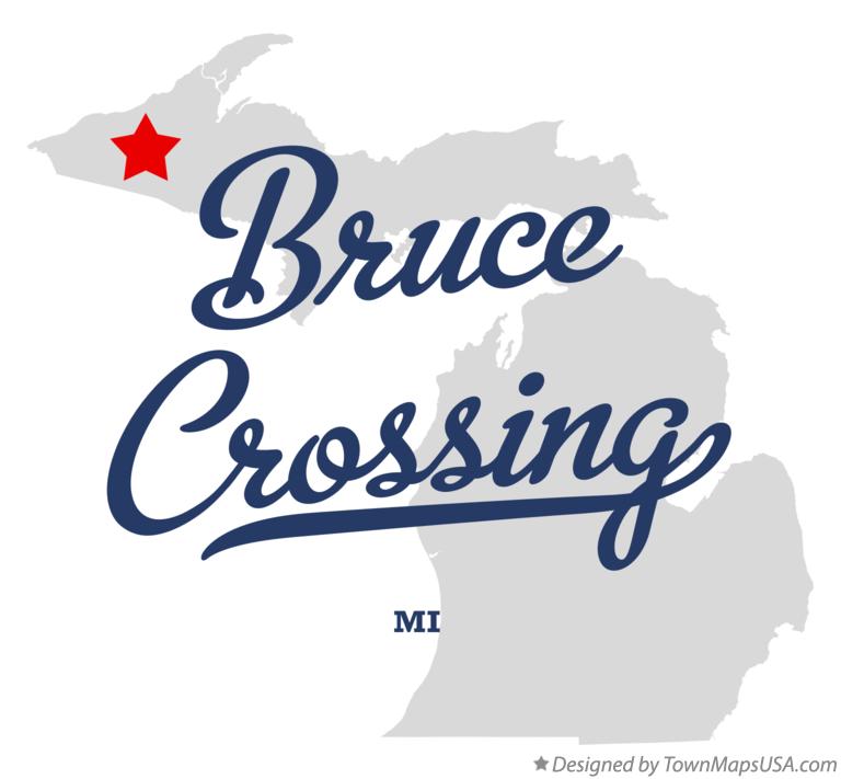 Map of Bruce Crossing Michigan MI