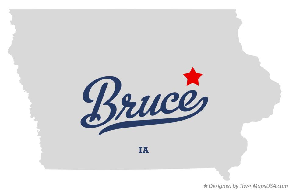 Map of Bruce Iowa IA
