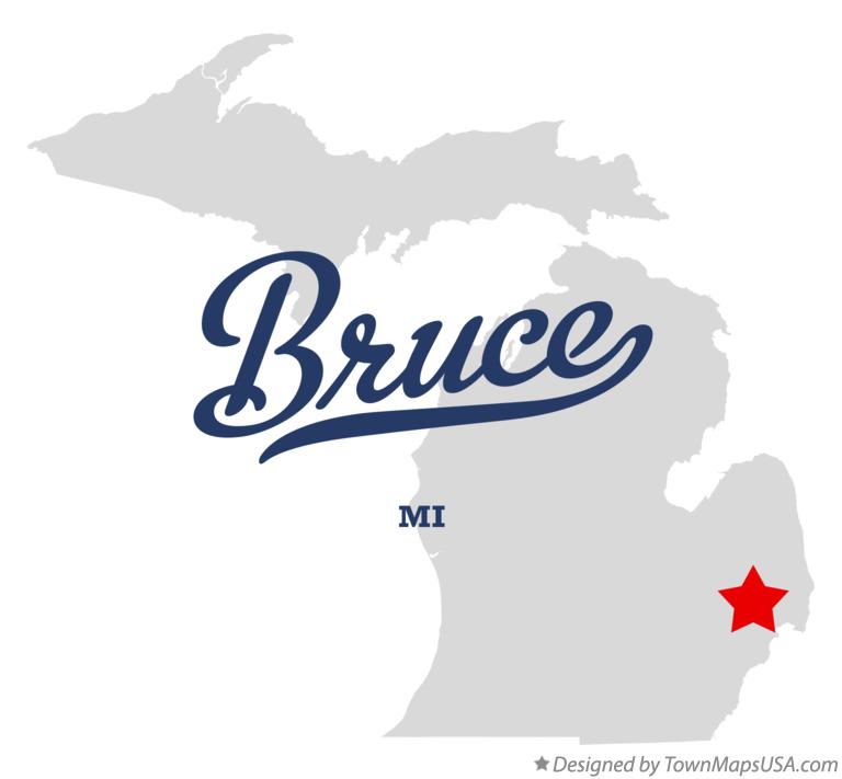 Map of Bruce Michigan MI