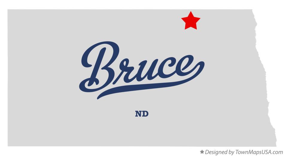 Map of Bruce North Dakota ND