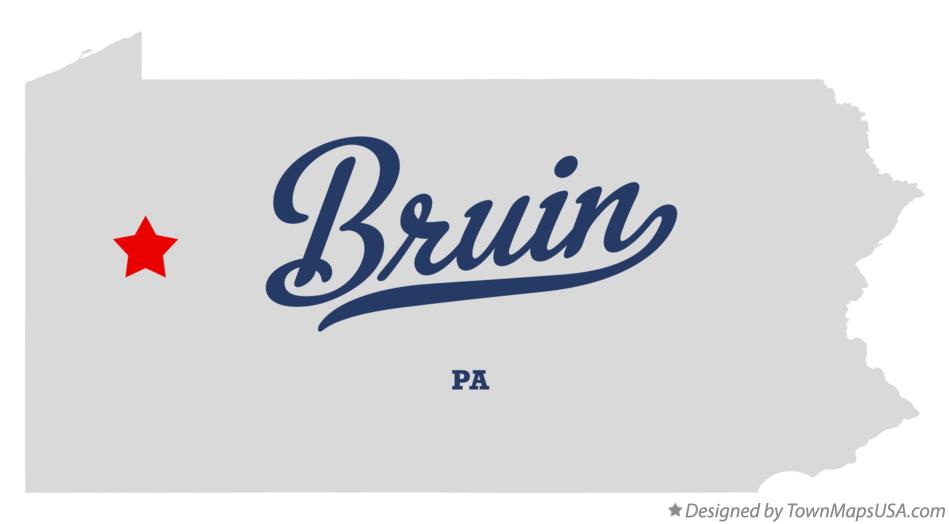 Map of Bruin Pennsylvania PA
