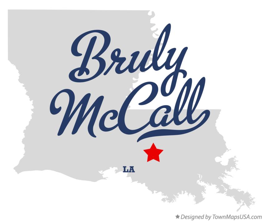 Map of Bruly McCall Louisiana LA