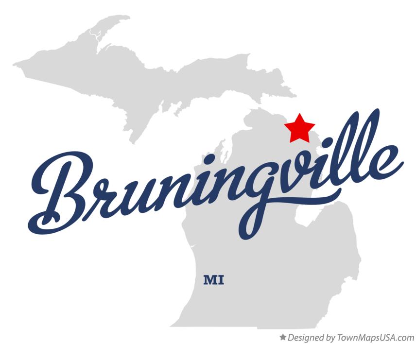Map of Bruningville Michigan MI