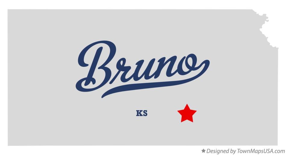 Map of Bruno Kansas KS
