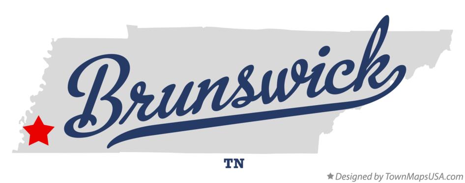 Map of Brunswick Tennessee TN