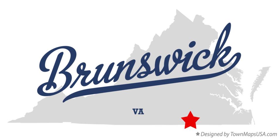 Map of Brunswick Virginia VA