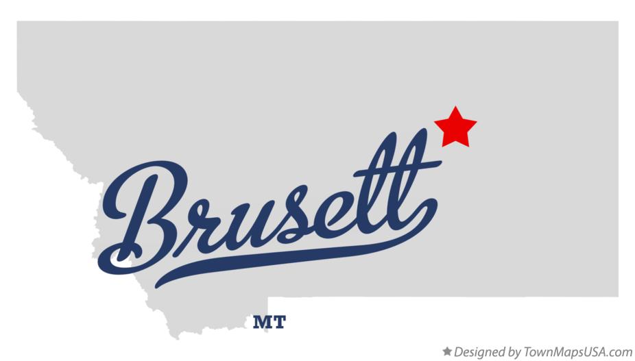 Map of Brusett Montana MT
