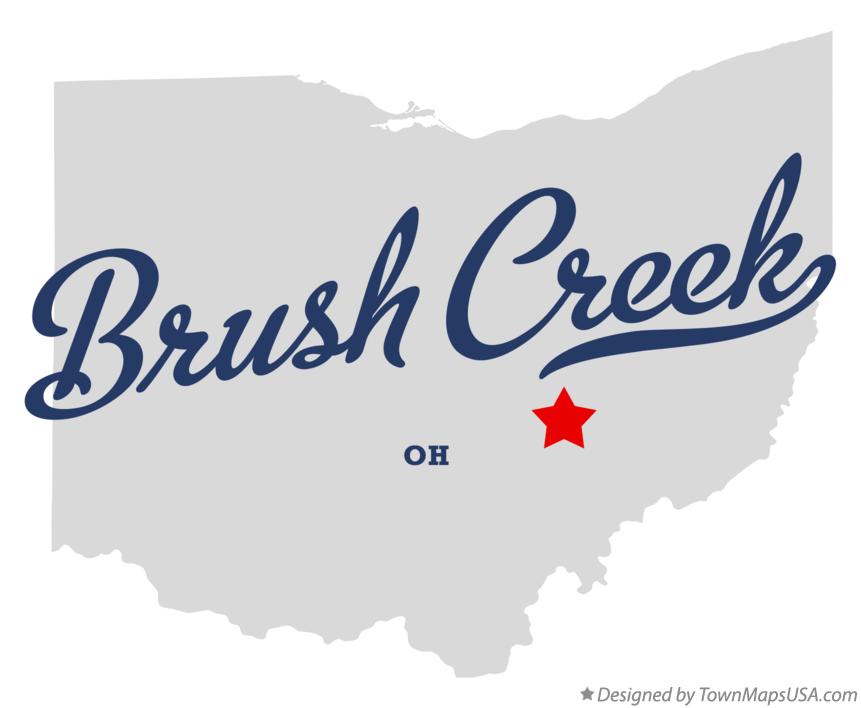 Map of Brush Creek Ohio OH