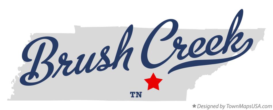 Map of Brush Creek Tennessee TN